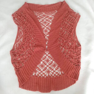 Crochet style crop shrug cardigan